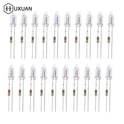 20pcs Neon Indicator Lamps With Resistance Connected To  220V 6*16 Mm Indicator