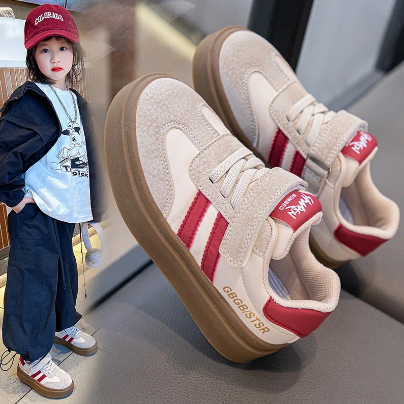 

Autumn Winter Children British Style Fashion Sneakers Casual Girls Casual Platform Casual Shoes Kid Boys Soft Soled Velcro Shoes