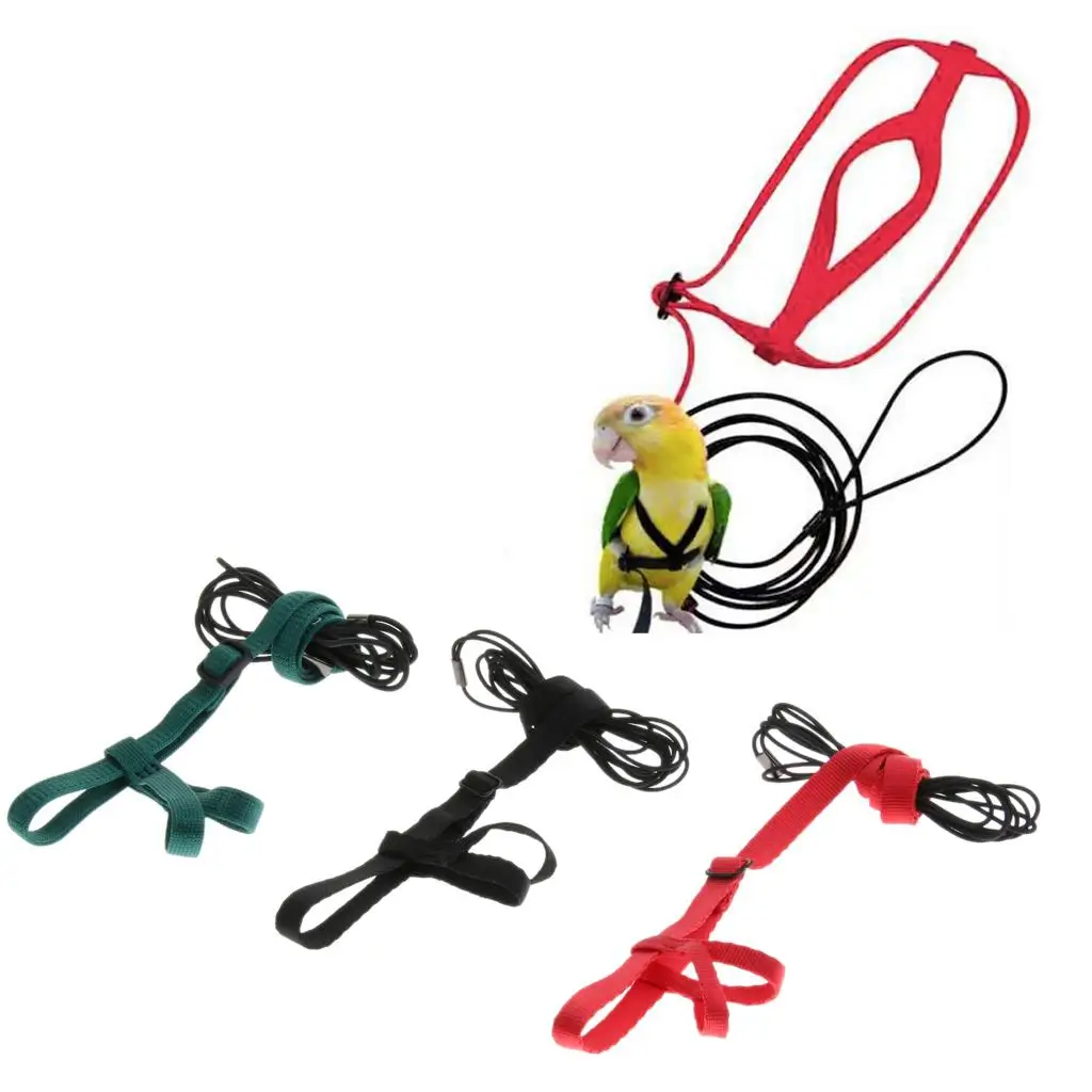 Adjustable Bird Harness & Leash Outdoor Flying Anti-bite for Bird Parrot African Grey Cockatoo Macaw