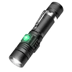 High Power Led Flashlights Zoomable Camping Torch With T6 LED Lamp Beads Waterproof 4 Lighting Modes Multi Function USB Charger