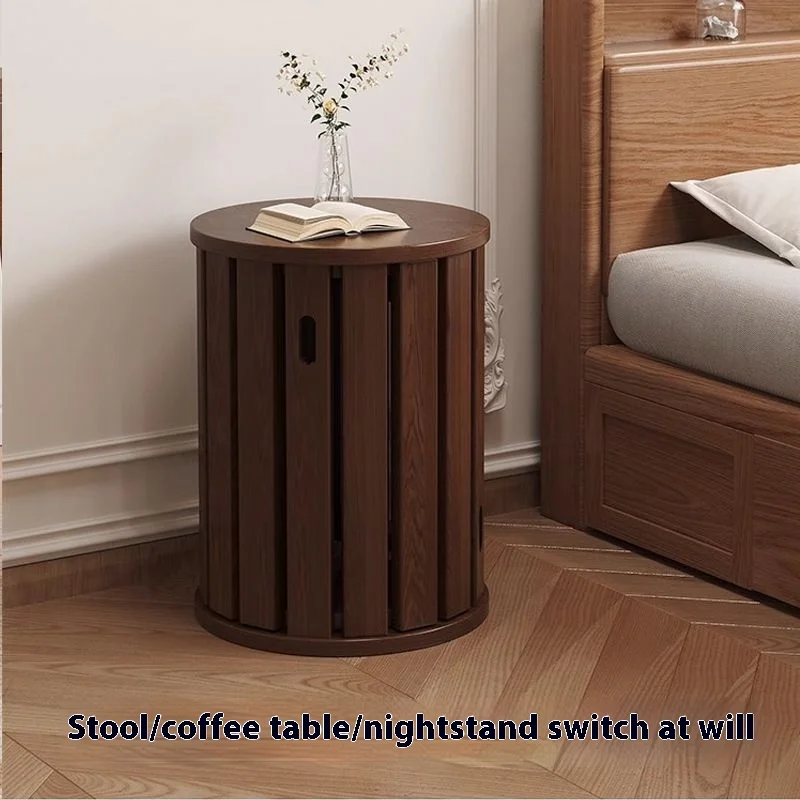 

Modern Simple Solid Wood Round Stool, Household Stackable Stool, Dining Table Stool, Log, Coffee Table, Bedside Table