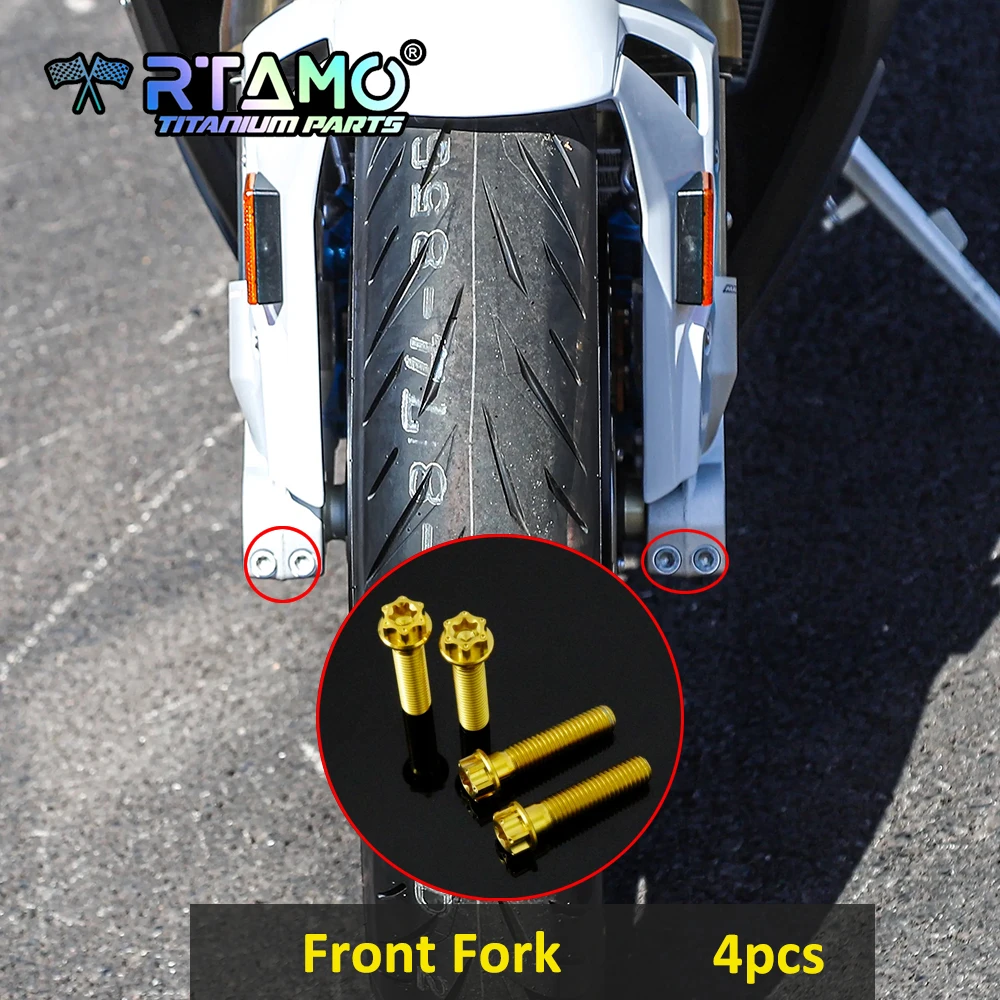 RTAMO Gr5 التيتانيوم الترباس الجبهة الحاجز شوكة الفرجار قرص فرامل ABS القرص المسمار المحور الخلفي ضرس الجوز صالح لسيارات BMW S1000R