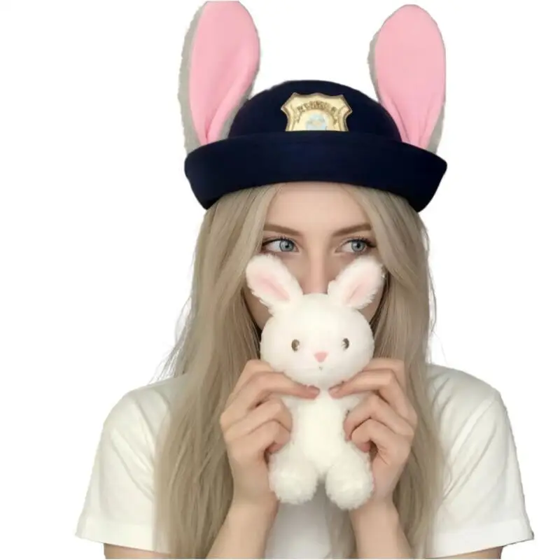 Judy – chapeau avec oreilles de lapin pliables, accessoires de Cosplay pour femmes et filles, Anime lapin policier, couvre-chef mignon, accessoires cadeau, nouvelle collection