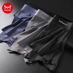 MiiOW Men Boxer Briefs Summer Ultra-thin Ice Silk Men's Underwear 3A Graphene Antibacterial Man Boxershort Seamless Male Panties