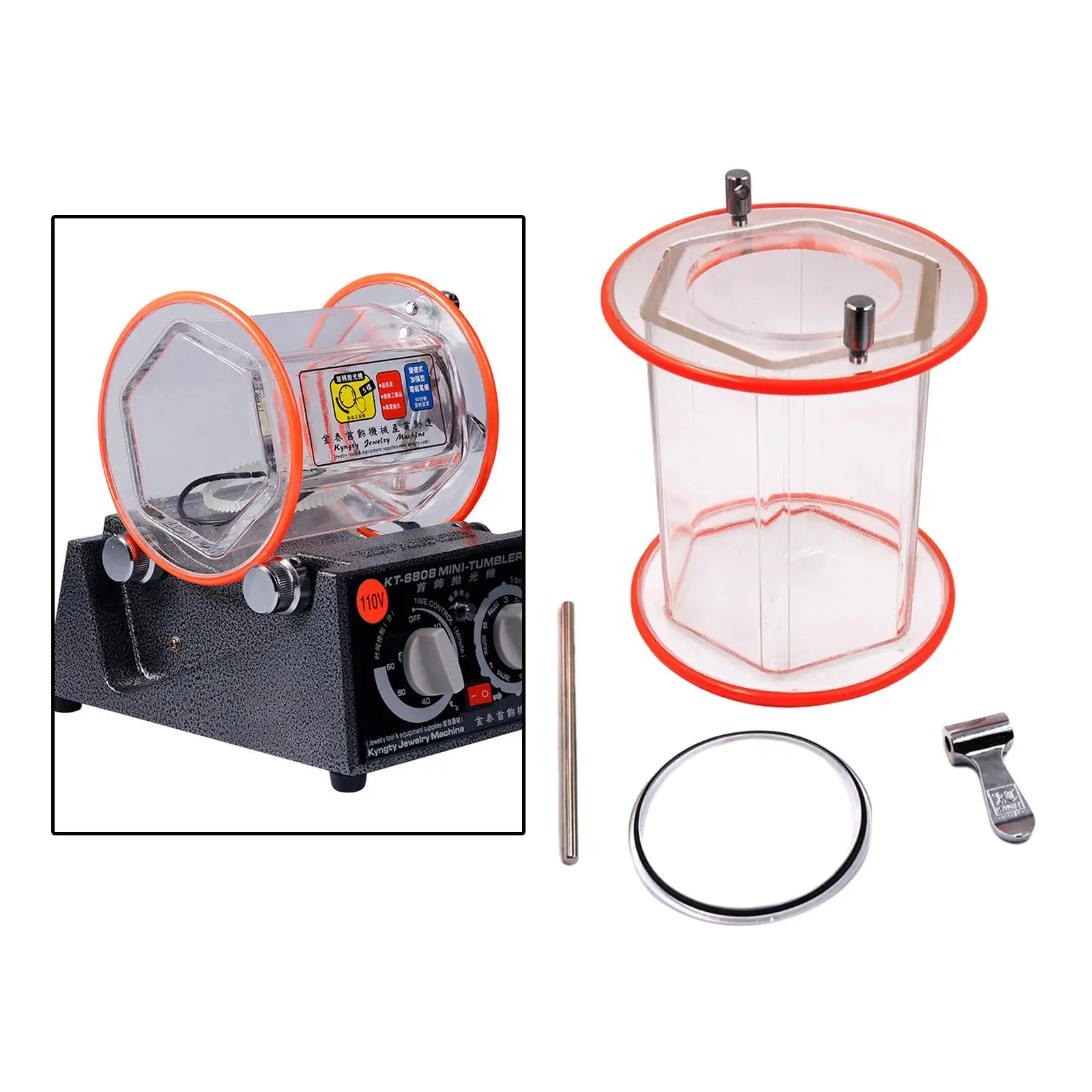 14.5cm Barrel Drum Jewelry Polishing Finishing Machine Clear Large Capacity