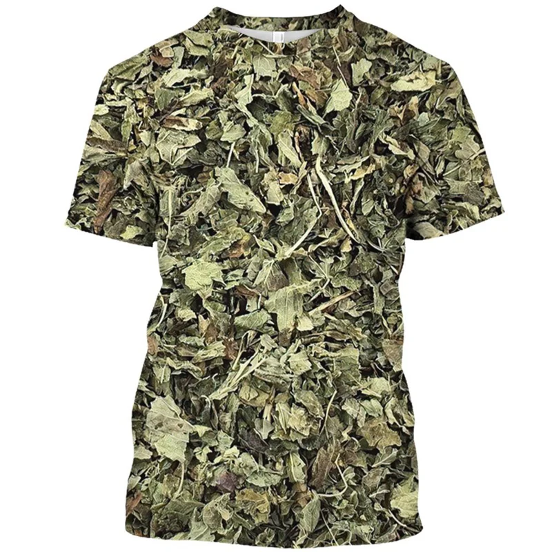 Jungle Camouflage T-Shirt Men 3d Print Tree Leaves Graphic Short Sleeve Outdoor Camo Sports Tops Summer Breathable Tee Shirt