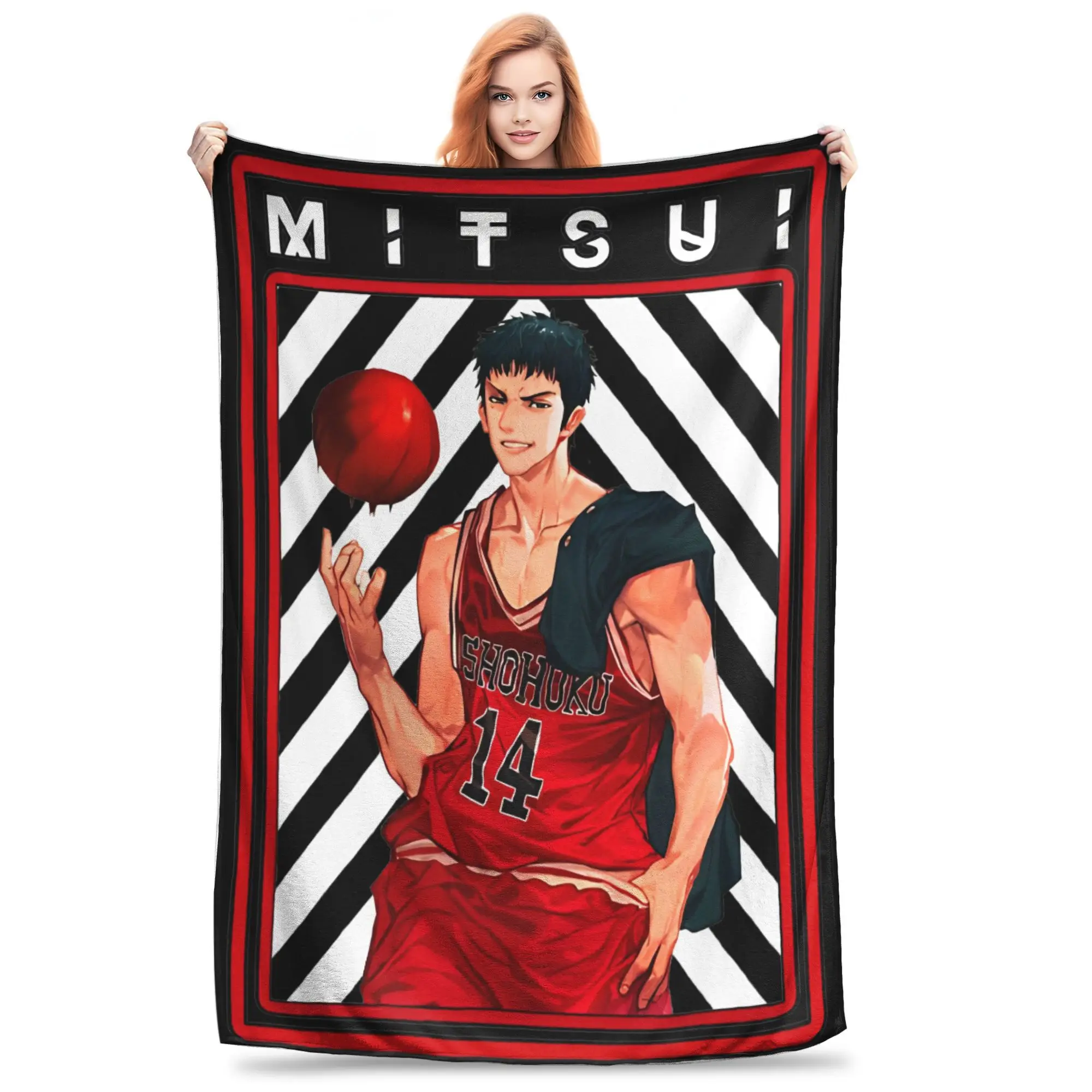 Slam Dunk Mitsui Fleece Blanket  Customized Throw Blankets for Bed Sofa Couch 200x150cm Rug Piece