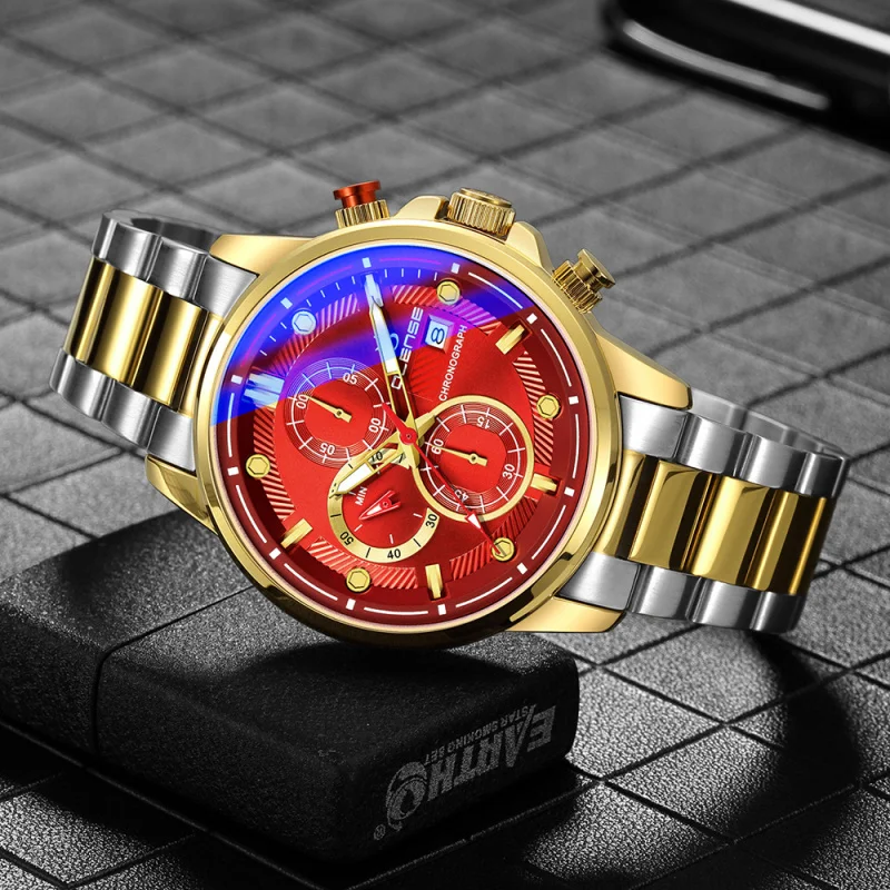 Reloj nuevo para hombre transfronterizo del sudeste asiático, banda de acero, reloj deportivo de estilo Popular de comercio exterior de cuarzo a la moda