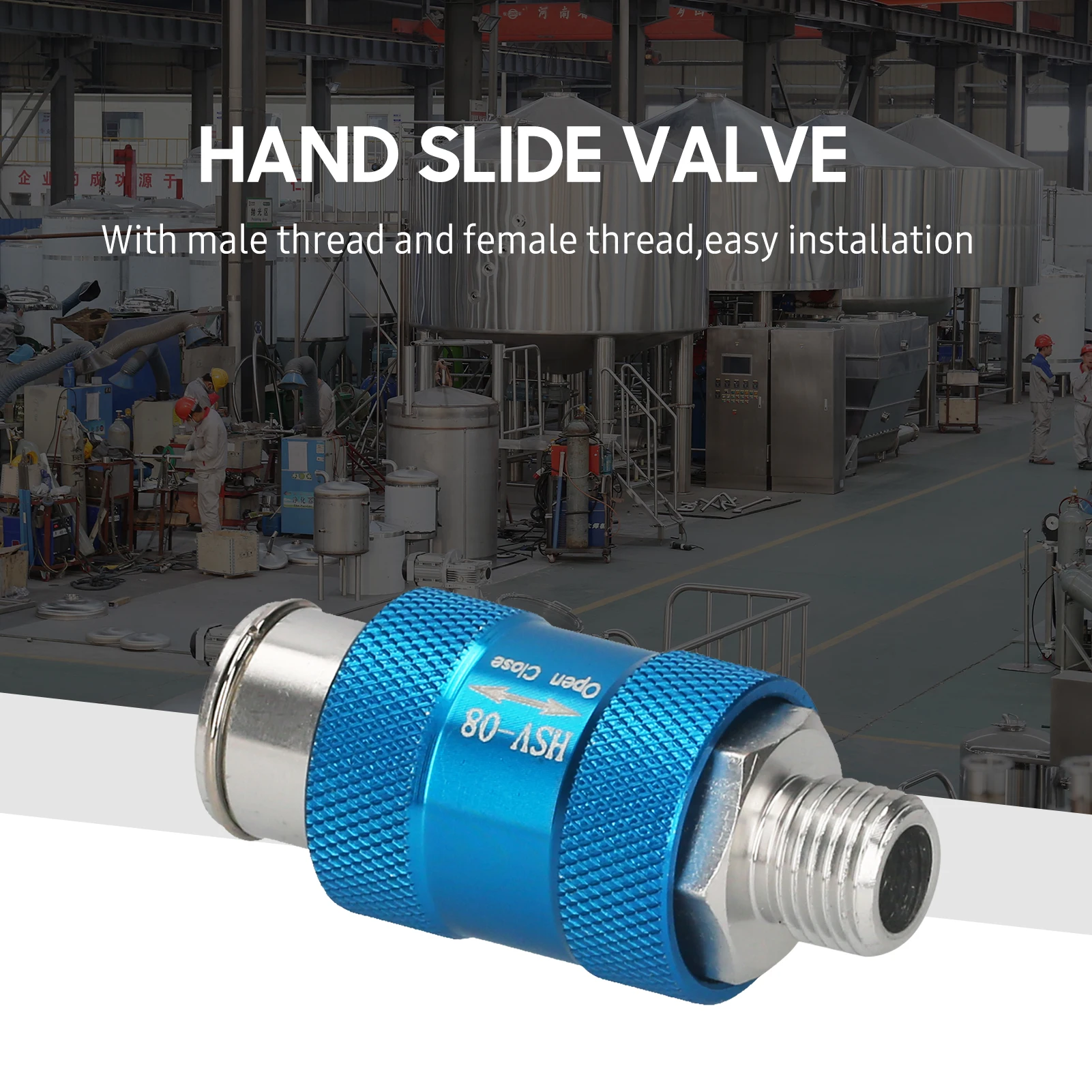 3/8-inch Hand Slide Valve Pneumatic  Control Valve Manual Aluminum Alloy Valve Male to Female  Control Valve