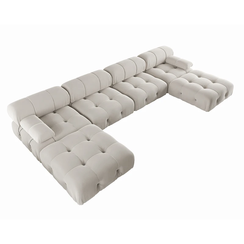 

Modern Sectional Sofas Living Room U-Shaped Minimalist Velvet Fabric Large Sofa Couches Couch with Chaise Ottomans