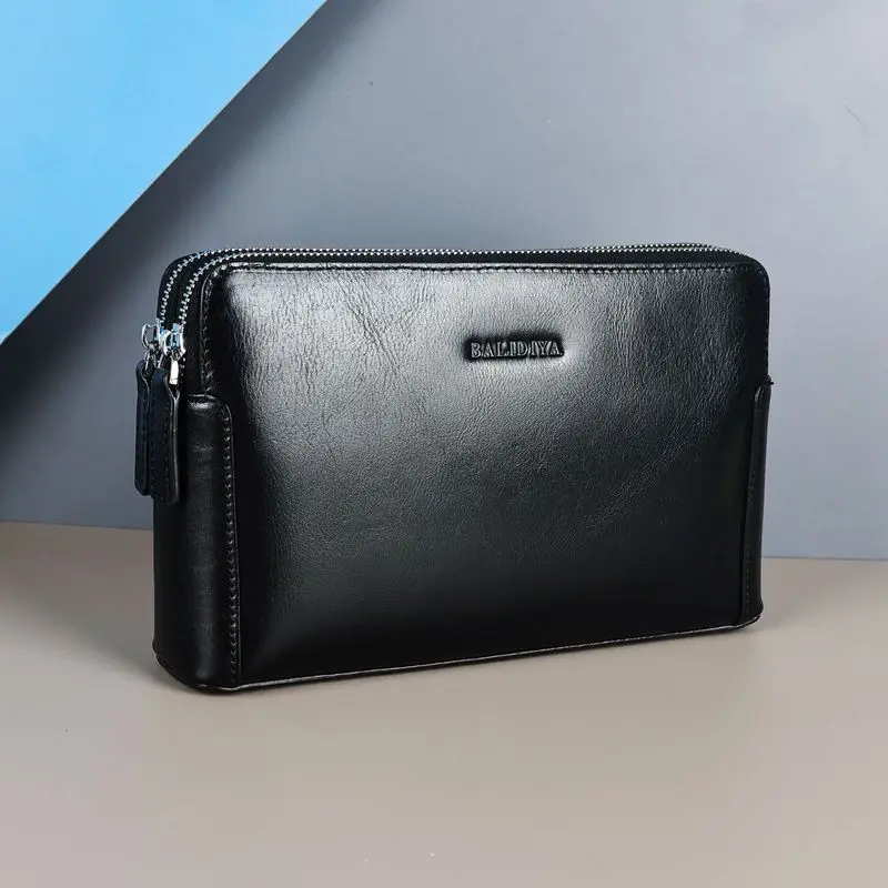 High-End Business and Fashionable Men's Hand-Held Bag with Multiple Layers of Cowhide and Genuine Leather Feel New Large Capacit