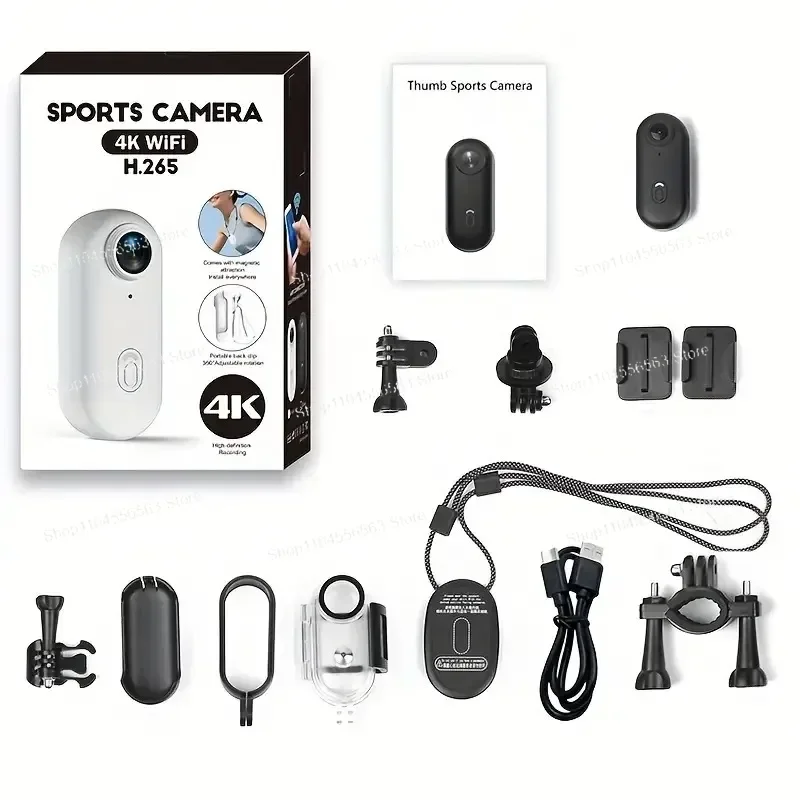 4K HD Thumb Action Camera | Digital Image Stabilization Auto Exposure 800mAh Battery