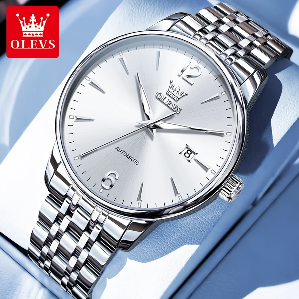 Men's Luxury Automatic Watch, Gold Silver