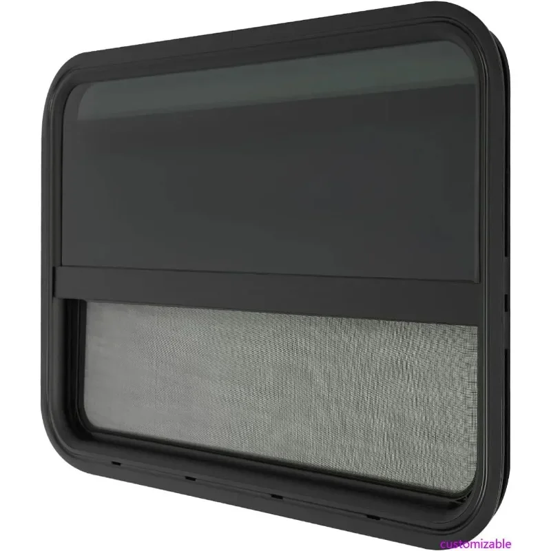 

Вертикальные раздвижные окна для автодомов (2 шт.), черные, с москитными сетками, для кемперов-прицепов и грузовых фургонов, 18x30 дюймов