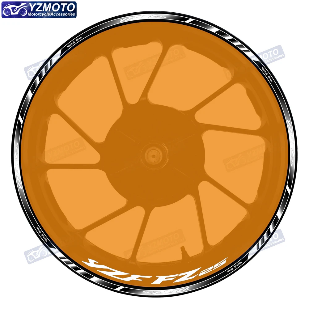 

For YZF FZ25 YZF-FZ25 Motorcycle 17 Inch Front Rear Decal Wheel Hub Racing Sticker Waterproof Reflective Rim Stickers Decorate