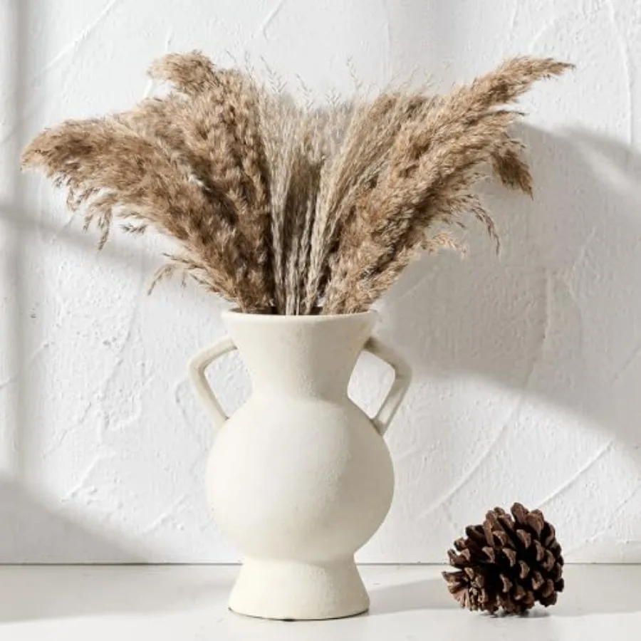 

Antique Ceramic Vase with 2 Handle, 9.25 Inch Rustic Vase Minimalist Decor, Decorative Vases for Home Decor, Table, Living Room
