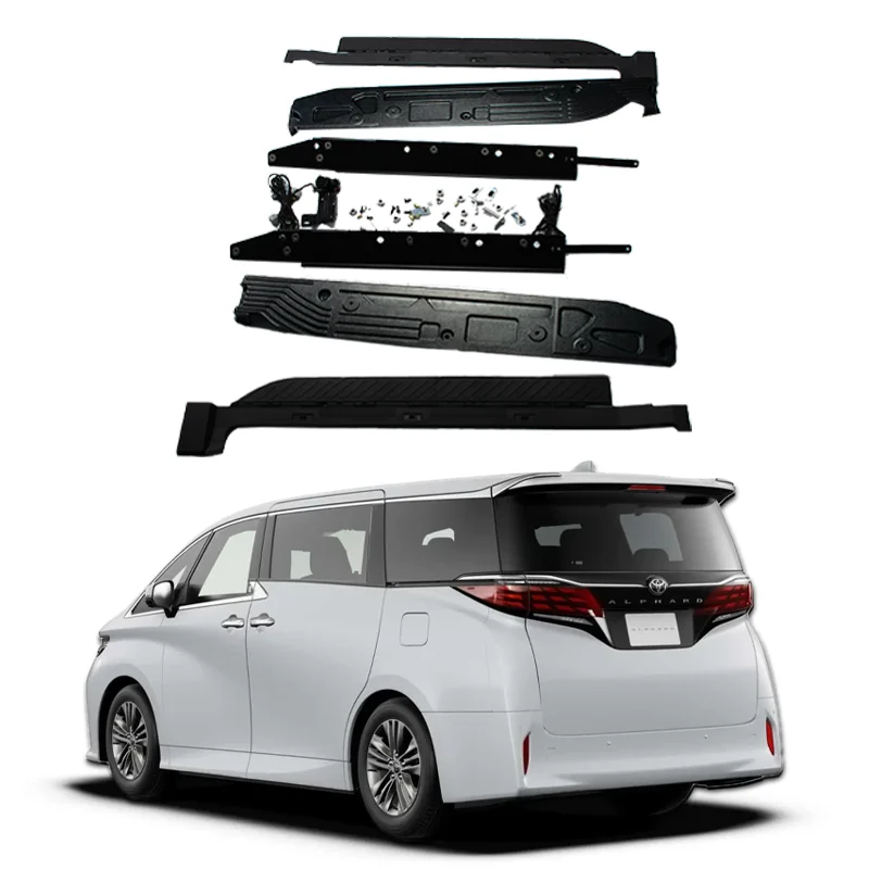 خطوة قدم أوتوماتيكية جديدة قابلة للسحب مع ضوء LED اتبع خطوة عتبة الباب لسيارة Toyota Alphard Vellfire 40 Threshold Bo #2