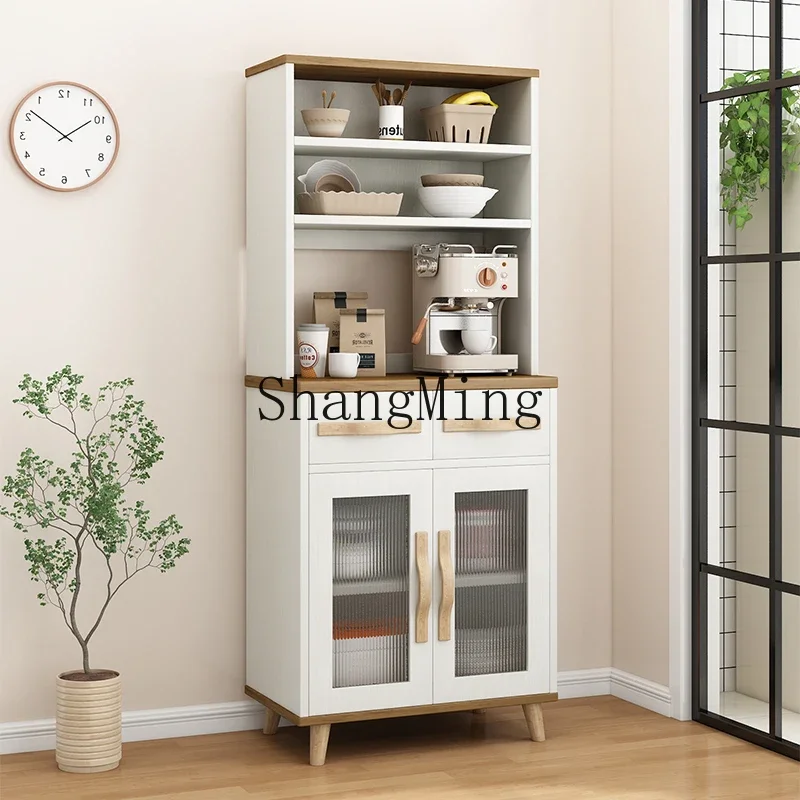 FG Separation Practical High Cabinet Living Room Integrated Glass Dining Multifunctional Solid Wood Edge Cabinet Drawer Storage