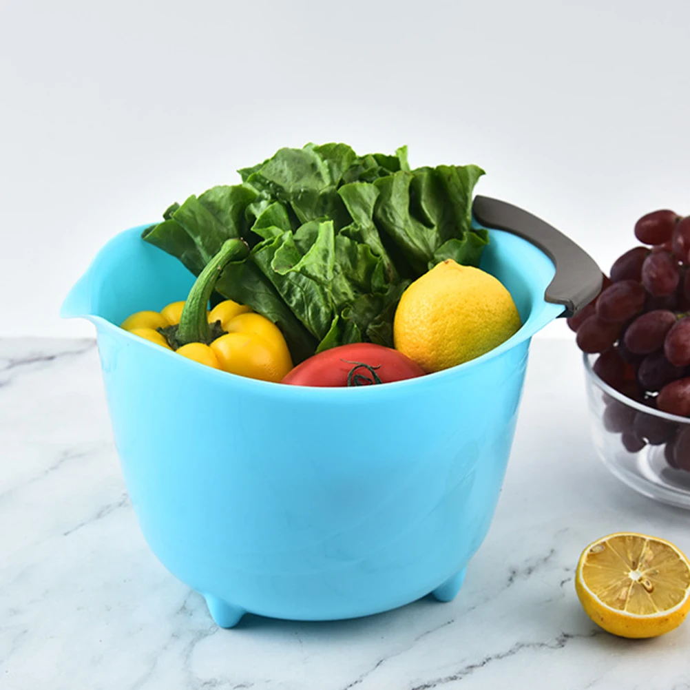 

3 Pcs Mixing Bowls Fruit Baskets Food Cooking Basins Vegetable Soup Egg Pots Containers Salad Holders PP Material Stackable