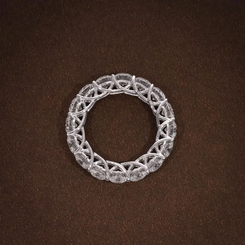Circular Cutting Laboratory Cultivate Full Diamond Ring 0.1-0.5 Carat D-F Color VS-2VVS Clarity 14K 10k Platinum Appearan