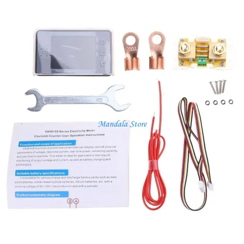 

U2JC Battery Monitor VA9810 Bluetooth-compatible Battery Tester DC8-100V Automobile Battery Load Tester