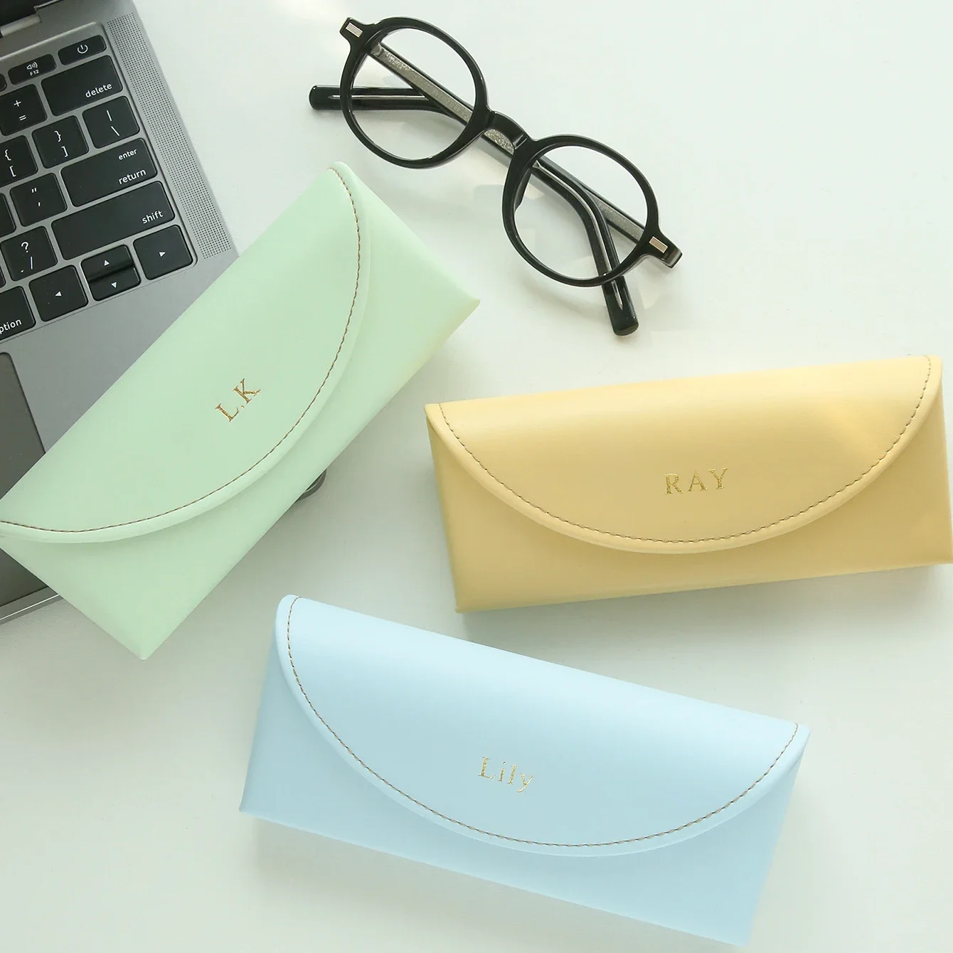 Customized Glasses Case Leather Portable Sunglasses Case Personalized Logo Glasses Storage Box AntiDrop Glasses Protective Cover