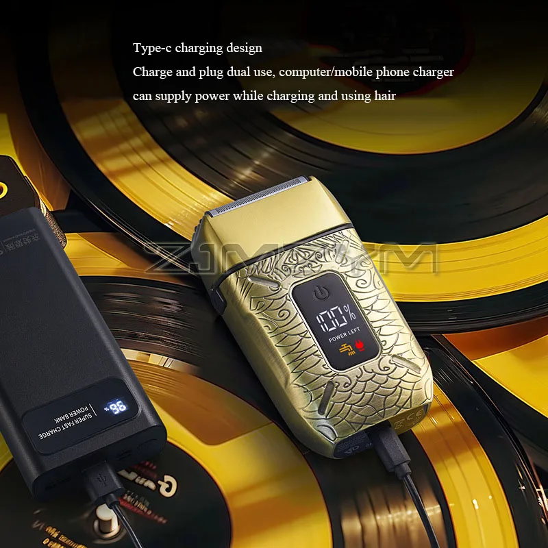 Drievoudige mesjes Elektrisch scheerapparaat Professionele metalen tondeuse Tondeuse Elektrisch scheerapparaat Set USB oplaadbaar digitaal scheerapparaat