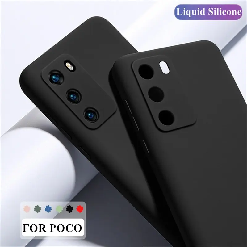 For Poco M3 Pro Case Cover For Xiaomi Poco M4 M3 X4 X3 Pro F3 X3 GT Case Redmi 10 Coque Original Liquid Silicone Case Poco M3