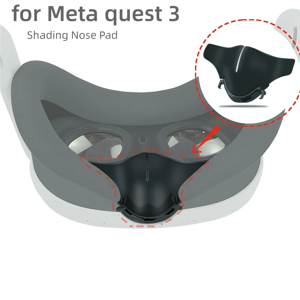 

1pc Sealed Light-shading Nose Pad Easy Cleaning Silicone Pad VR Glasses Accessories for Meta quest 3