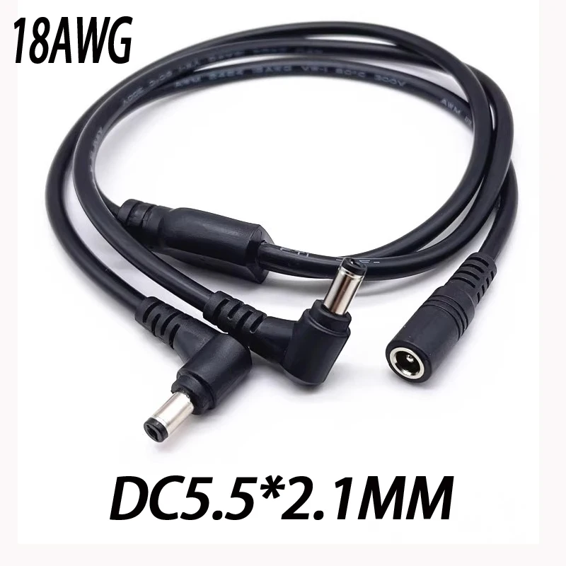 Eblow DC5.5*2.1mm male to Female Spllitter cable DC5.5*2.5MM 18AWG LaptopFor CCTV Router Adapter  All Copper 9V 12V-24V 10A 0.7M