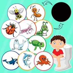 Color Changing Thermochromic Toilet Sticker Urinal Training Waterproof Color Changing Sticker For Kid Potty