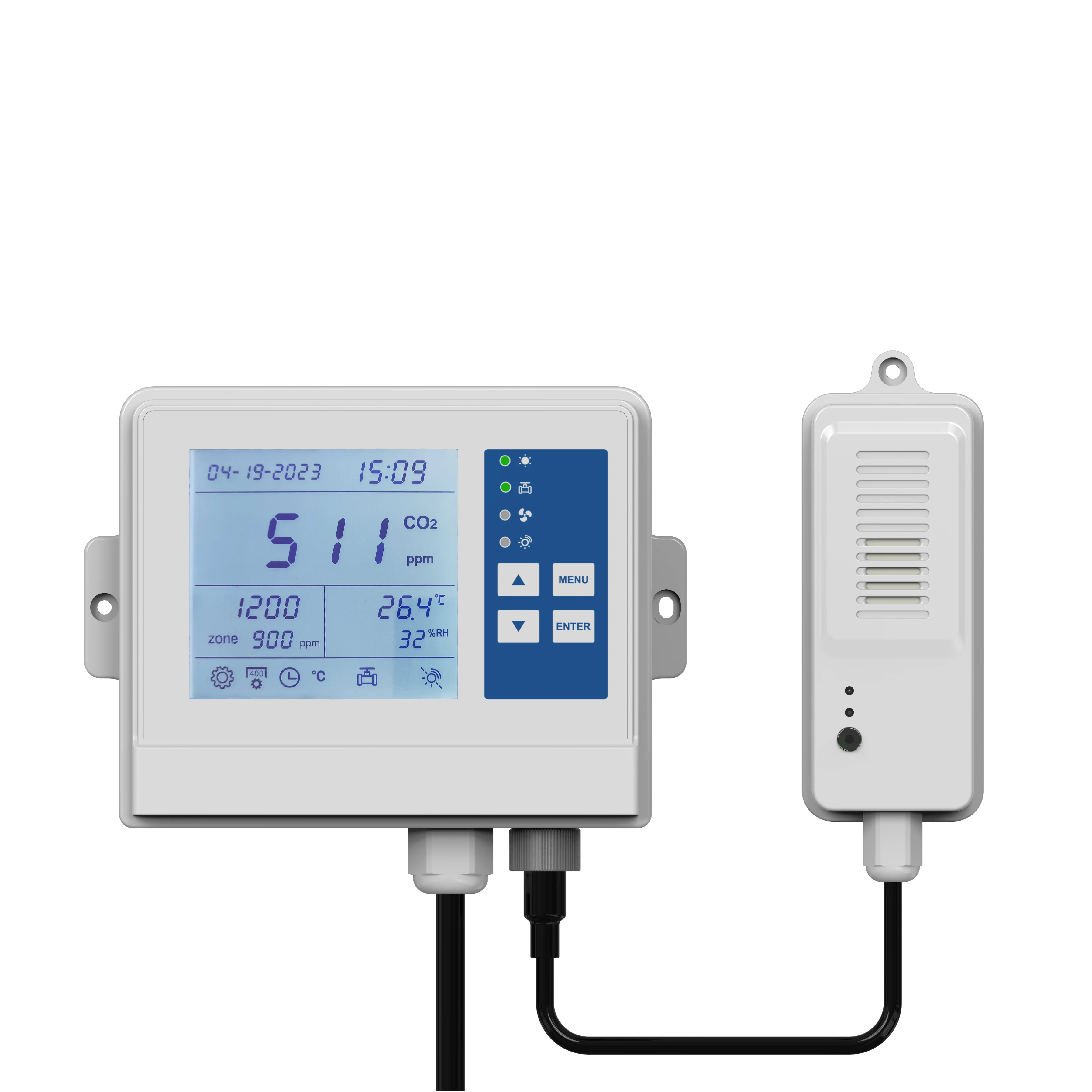 Hydroponics Temperature humidity CO2  Controller with regulator valve IP67 grow room co2 controller