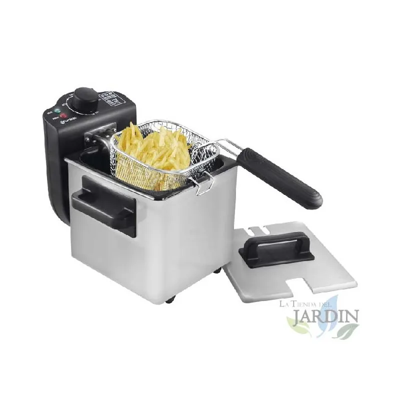 1,5 liters capacity Grunkel electric fryer. 1000 power W. Stainless Steel