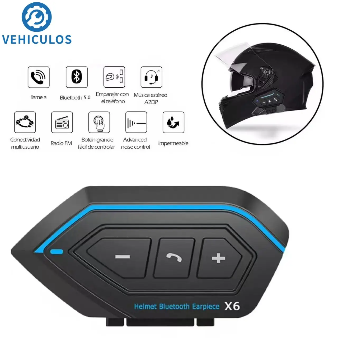 

Motorcycle Helmet Bluetooth Headset Wireless IP67 Waterproof Noice Reduction Earphone Super Long Standby Headphone Music Sharing