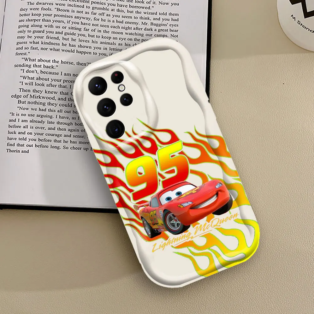 Disney Cars Lightning McQueen Phone Case For Samsung Galaxy S24 S23 S22 S21 S20 Ultra Plus Fe A55 A54 A53 A52 S 5G 3D Wave Cover