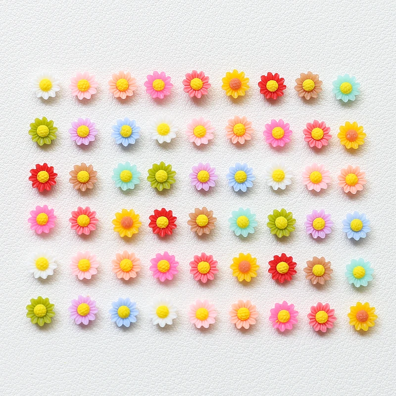20pcs Color Mini Resin Flowers Versatile Ins Wind Patch Diy Earrings Accessories Manicure Mobile Phone Case Handmade Materials