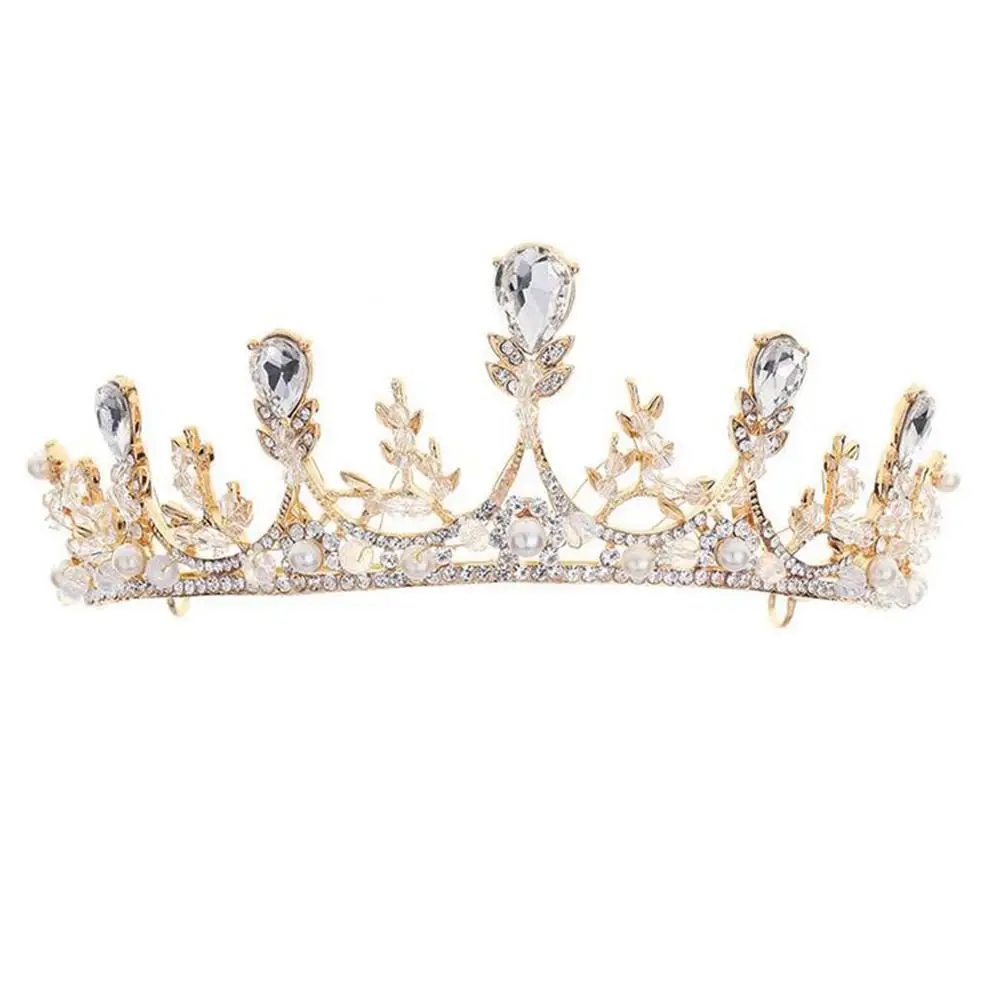 

Stylish Wedding Lightweight Bridal Luxury Hair Jewelry Headwear Crown Hair Wedding Dress Ornament Accessory Golden