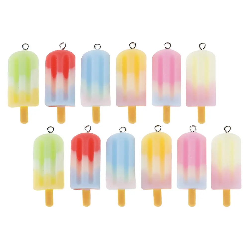 

20pcs Resin Popsicle Pendant Earrings Accessories Light Weight Jewelry Charms Craft Supplies Decorative Ornaments DIY Pendants
