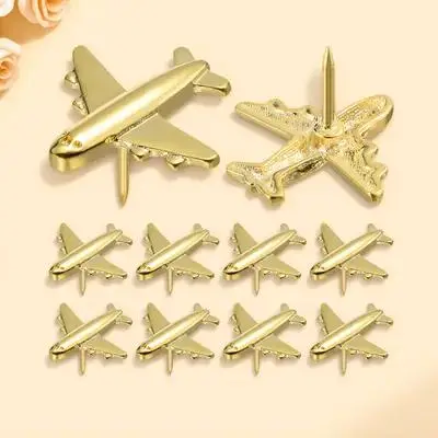 24 قطعة طائرة مزخرفة الإبهام دبابيس ضغط معدنية للخرائط صور التقويمات لوحة الإعلانات لوحة الفلين جدار منظم مكتب #6
