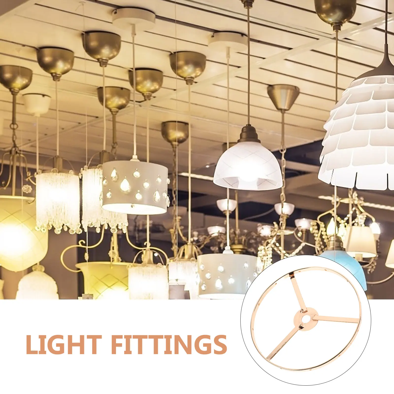 

Iron Lampshade Bracket 13cm Single Layer E27 Circular Wire Frame DIY Home Use Rust Resistance Practical Light Accessory