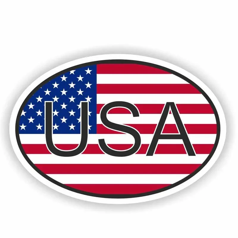 

Personalized customization Car Sticker USA COUNTRY CODE OVAL WITH FLAG Waterproof Reflective Sunscreen Decal Car Accessories