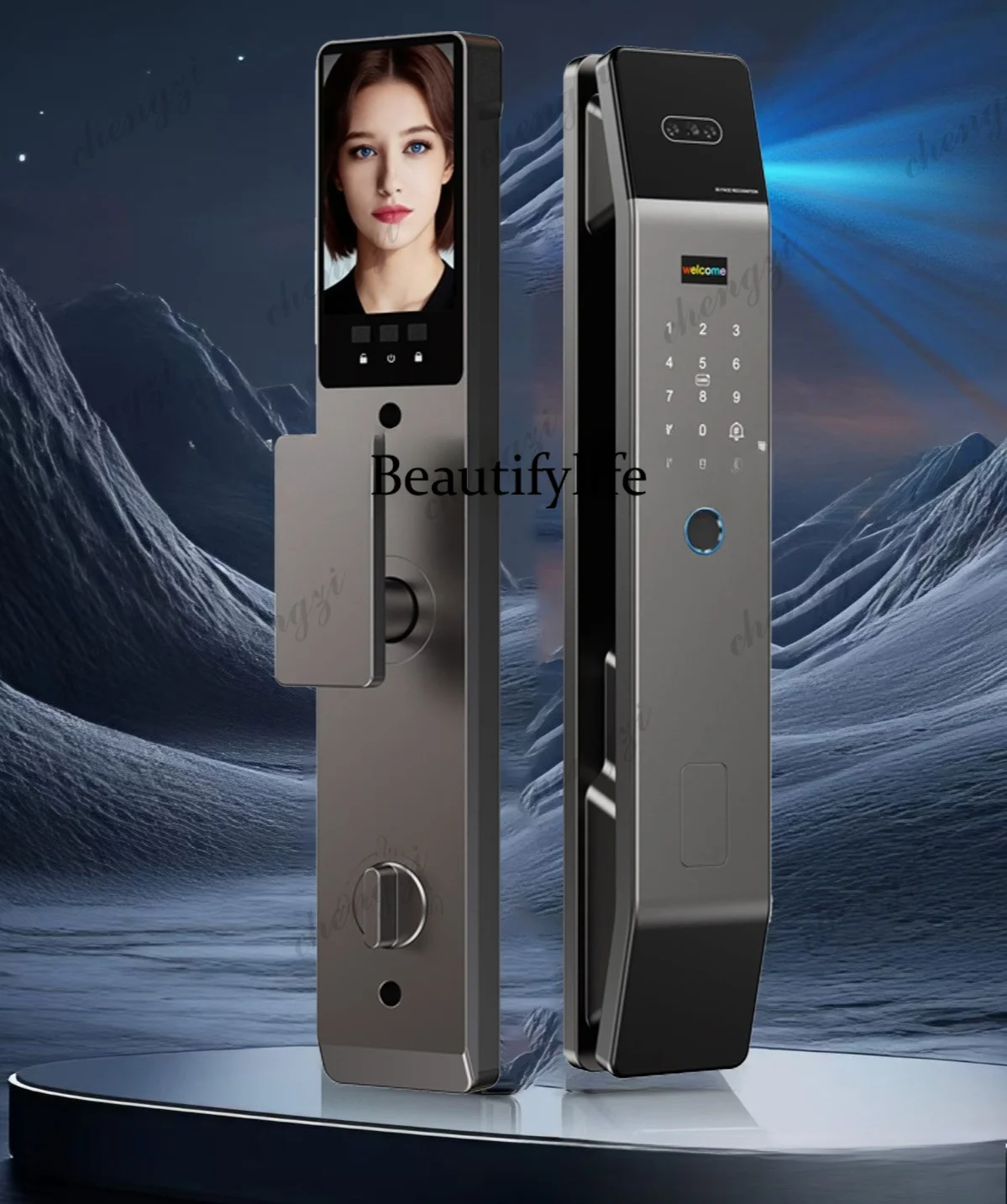 Smart, face password, palm print graffiti intercom fingerprint electronic lock, mobile phone remote password lock