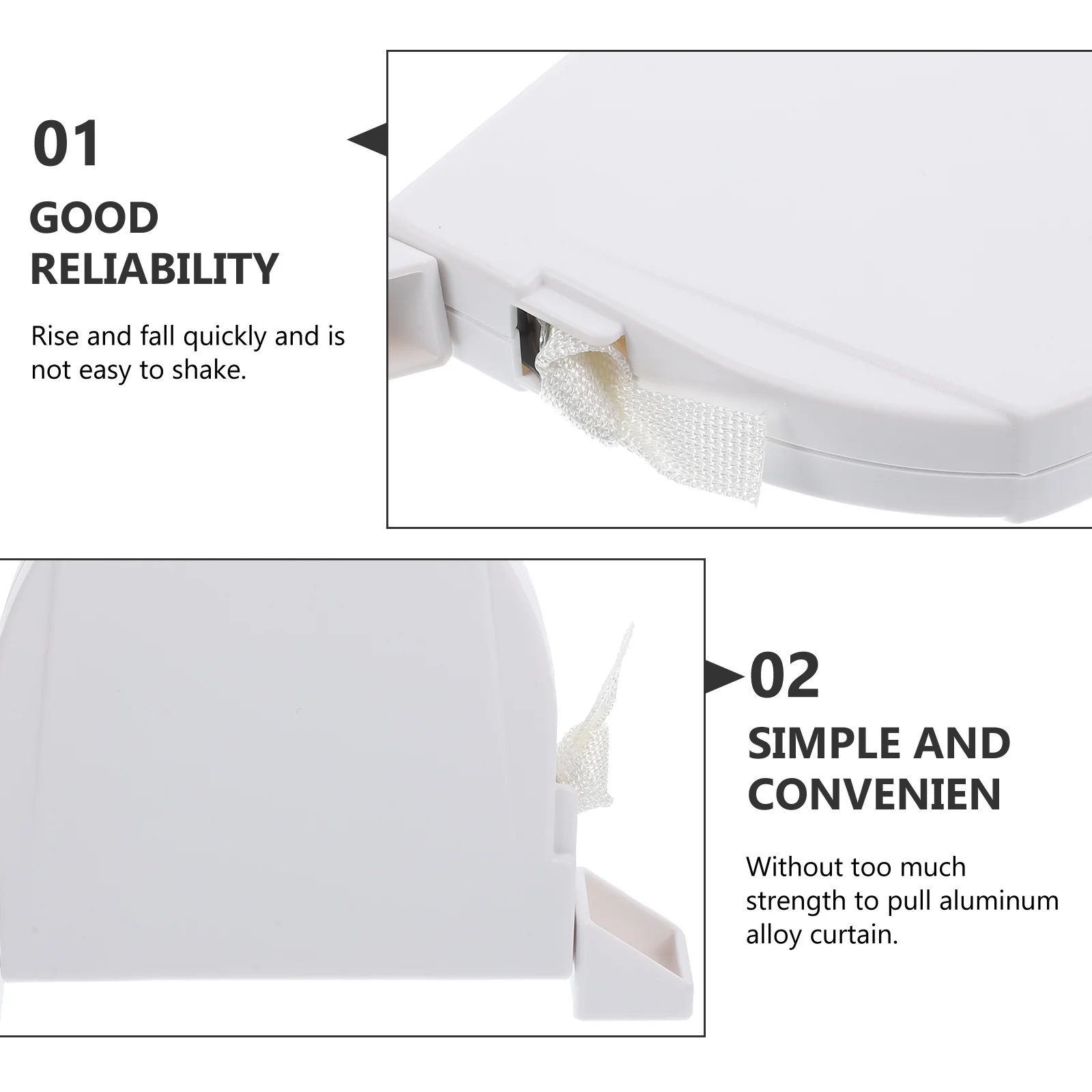 Enrolador manual de plástico, caixa de captação, alta resistência, fácil instalação, alça de cabo cego, branco, sala de estar, quarto