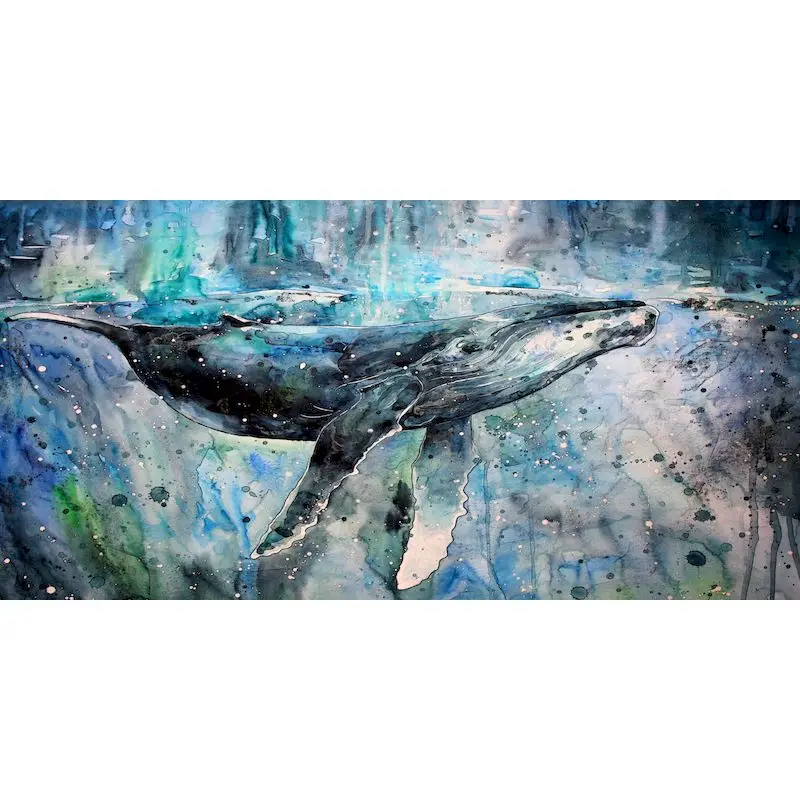 GATYZTORY Paints By Numbers Blue Whale 50x40cm Pictures Oil Painting By Numbers Set Gift Coloring By Numbers Canvas Wall Set