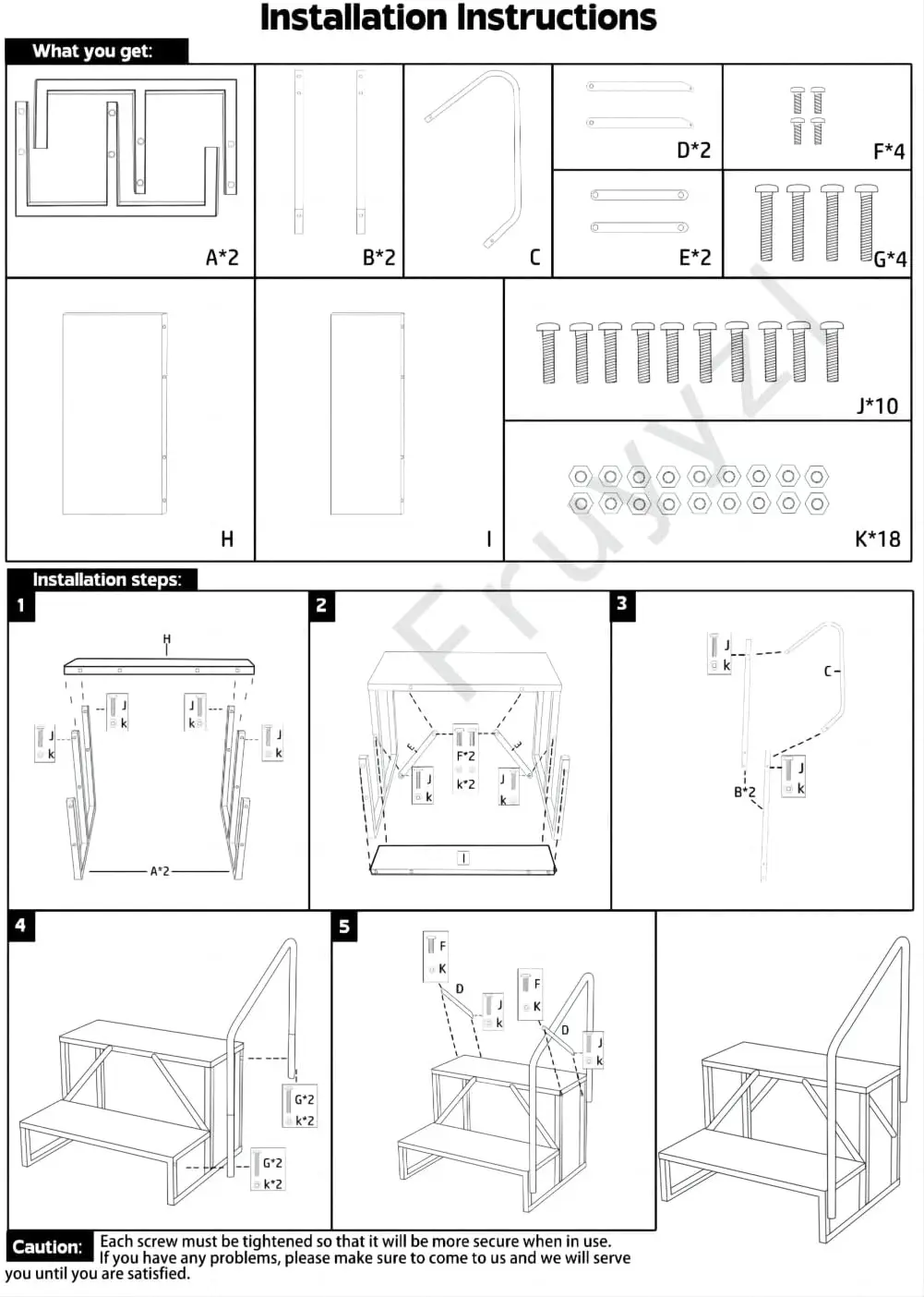 2 RV Steps with Handrail Update 3.0, Portable RV Stairs 3 Step, Truck Camper Steps Stool Ladders for Trav