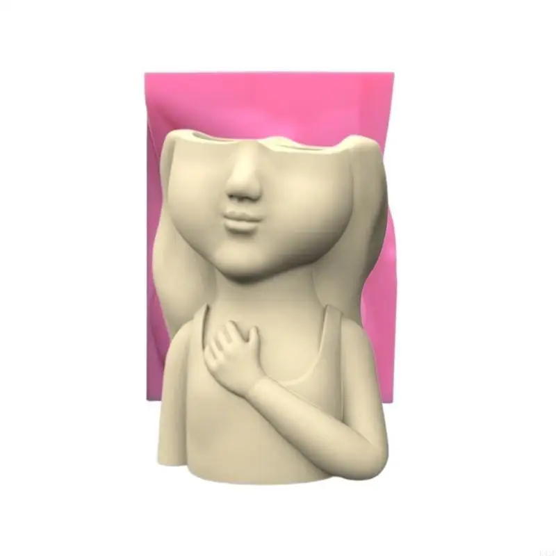 

K43F Girl Pen Holder Pots Pots Силиконовые плесени эпоксидные смоля