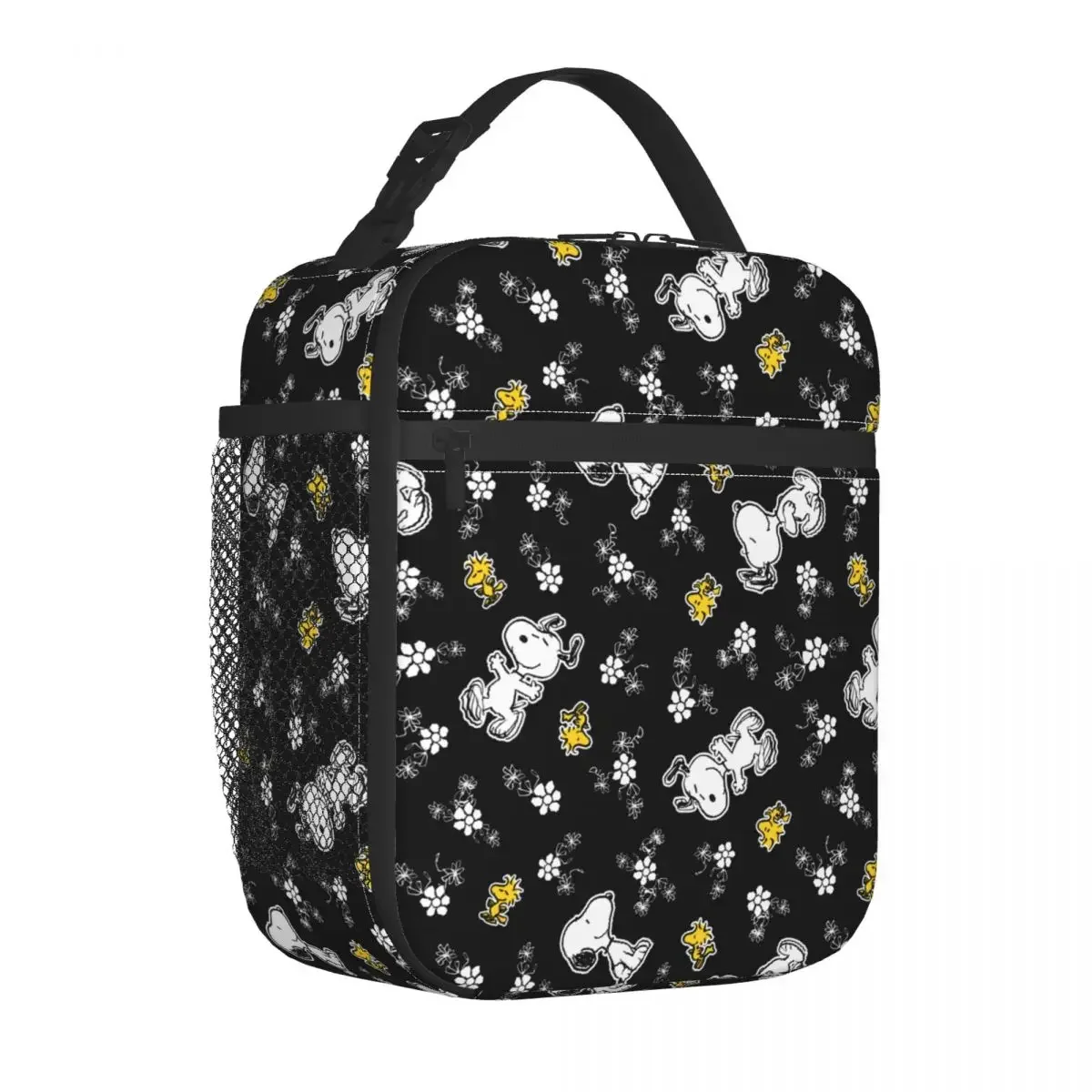 Snoopy Woodstock Fun Flowers borsa da pranzo isolata contenitore per pasti grande borsa termica Tote Lunch Box Work Outdoor Food Bag