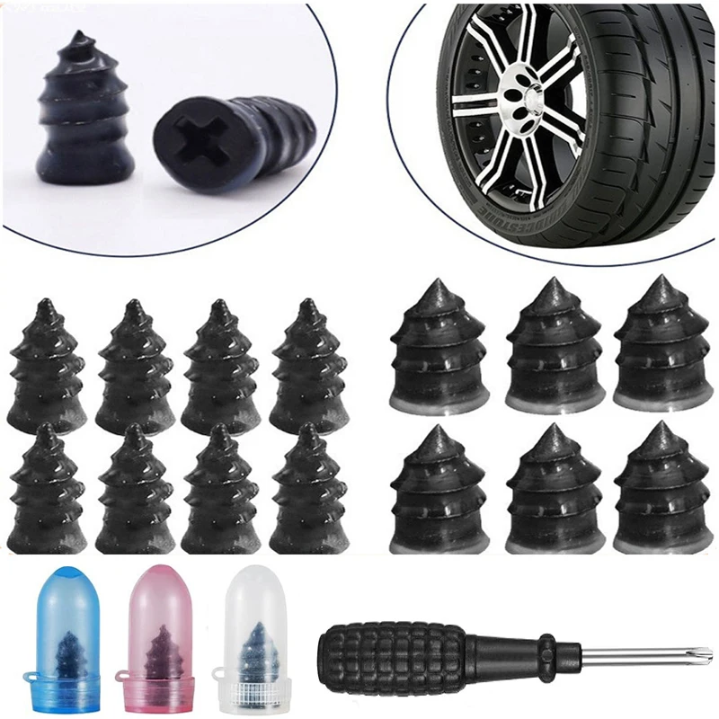 85pcs Tire Repair Screws Puncture Set Vacuum Car Tyre Repair Rubber Nail Set Tubeless Repair Tools Kit for Motorcycle Truck