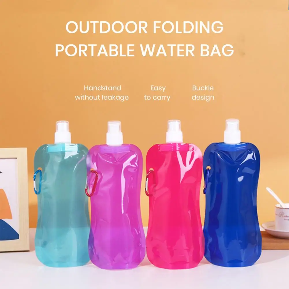 Collapsible Water Bag Lightweight Water Bag 480ml Bpa Free Collapsible Water Bottle for Hiking Camping Travel Reusable