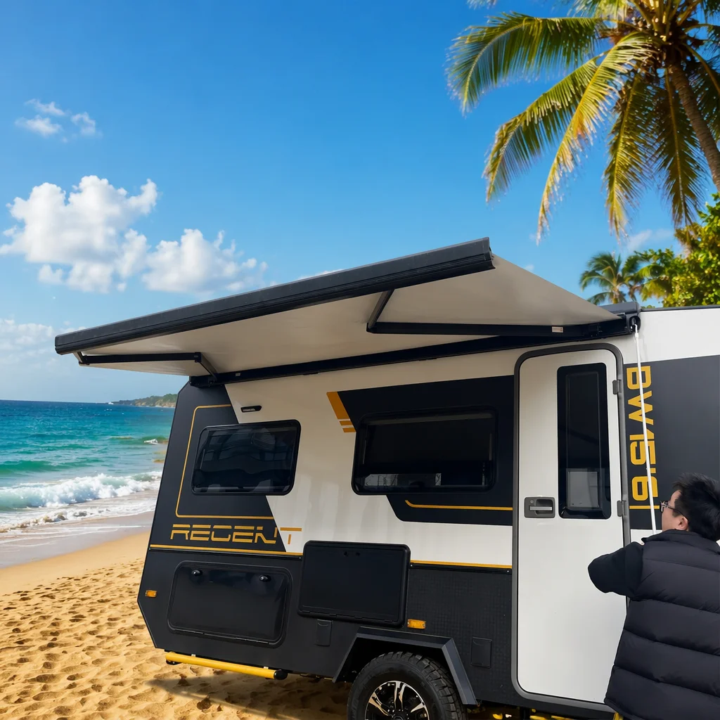 Awnlux W5500 Wohnwagen Zubehr Aluminum Alloy Camping Car Equipements Rvs & Campers Side Mount Retractable RV Caravan Awning